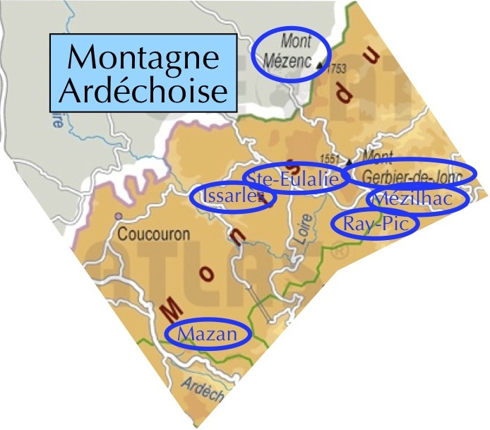Carte montagne ardchoise